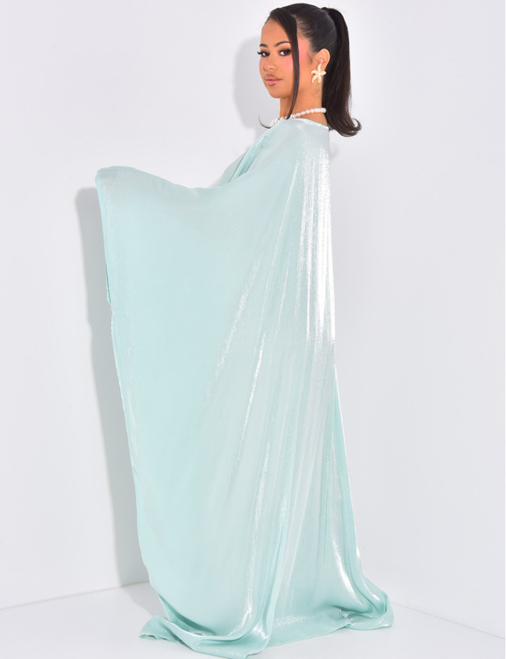 Locker sitzende Abaya aus irisierendem Stoff