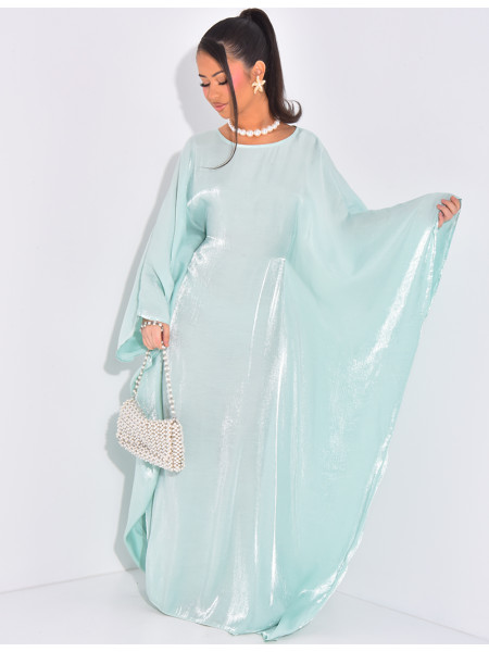 Locker sitzende Abaya aus irisierendem Stoff