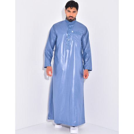 Ensemble de qamis à coutures contrastantes