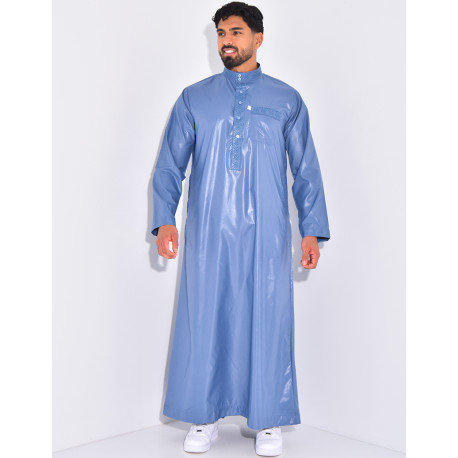 Ensemble de qamis à coutures contrastantes