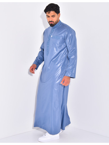 Ensemble de qamis à coutures contrastantes