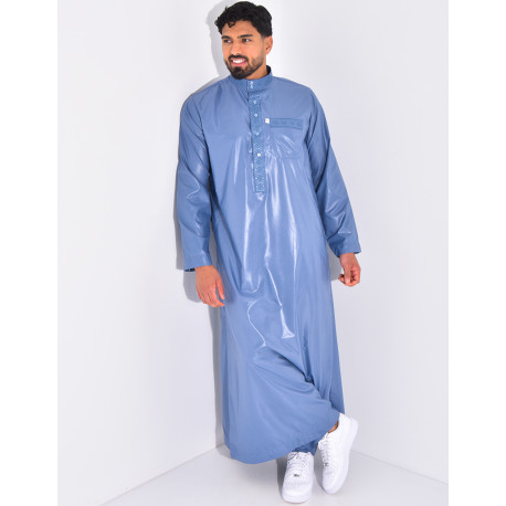 Ensemble de qamis à coutures contrastantes