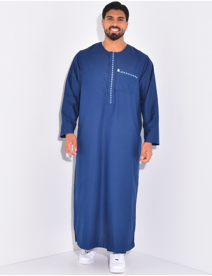 Ensemble de qamis à coutures contrastantes