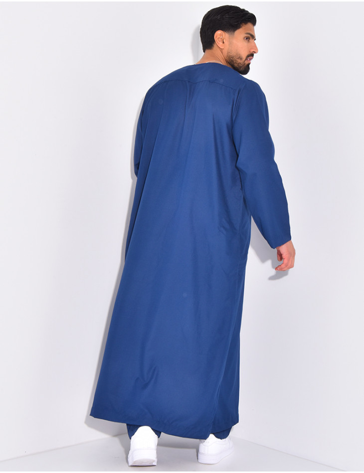 Ensemble de qamis à coutures contrastantes