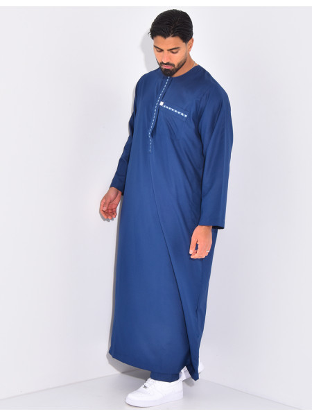 Ensemble de qamis à coutures contrastantes