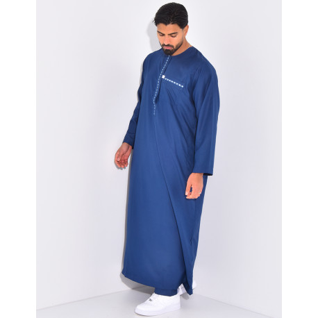 Ensemble de qamis à coutures contrastantes