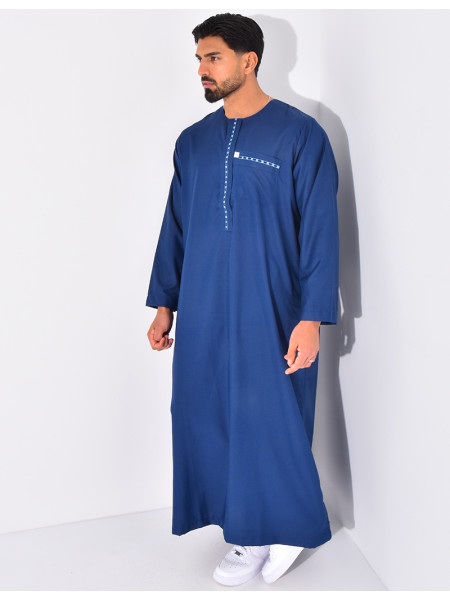 Ensemble de qamis à coutures contrastantes