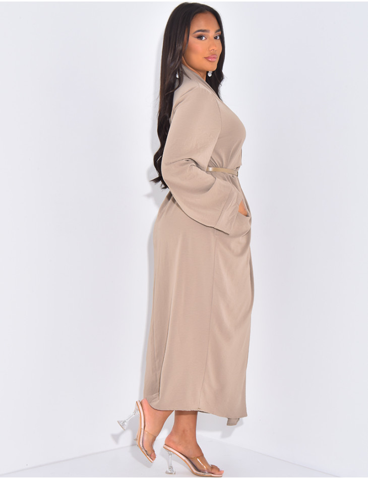 Wickelhemdkleid mit Taillengürtel