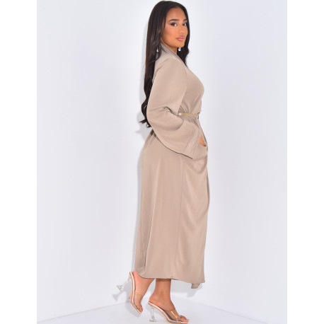 Wickelhemdkleid mit Taillengürtel