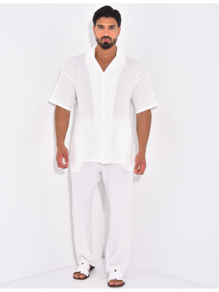 Ensemble texturé pantalon et chemise