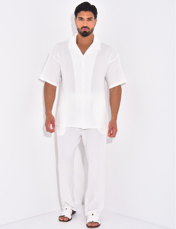 Ensemble texturé pantalon et chemise