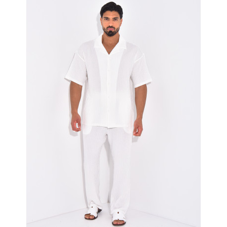 Ensemble texturé pantalon et chemise