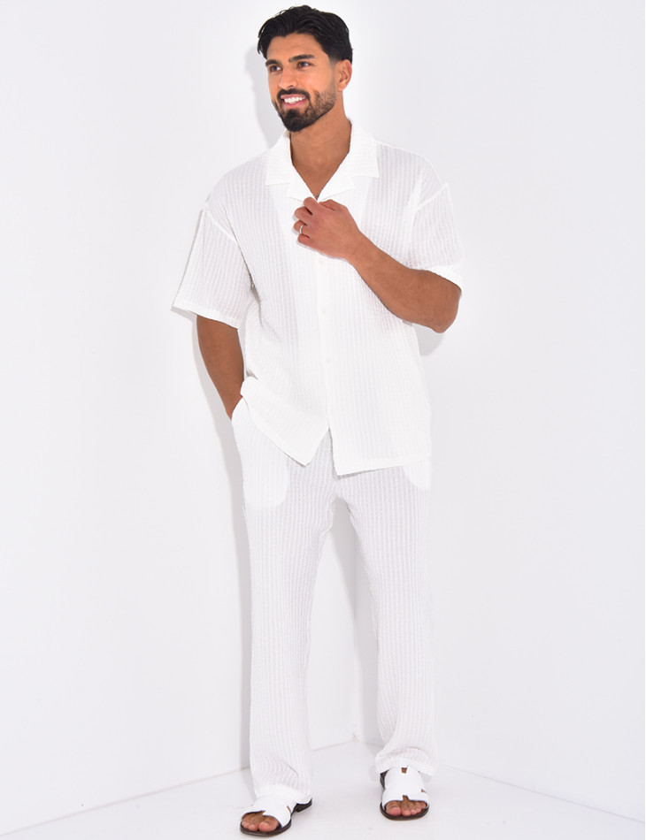 Ensemble texturé pantalon et chemise