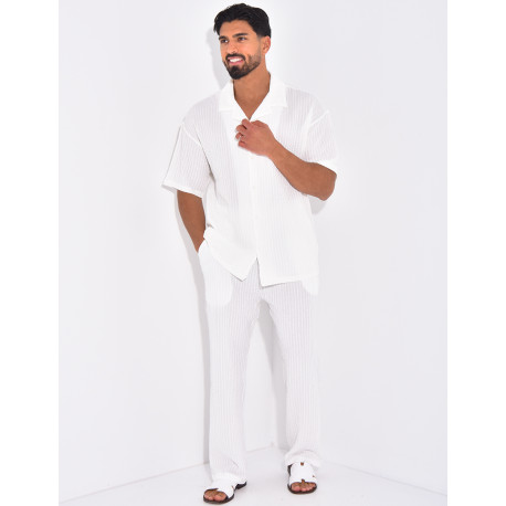 Ensemble texturé pantalon et chemise