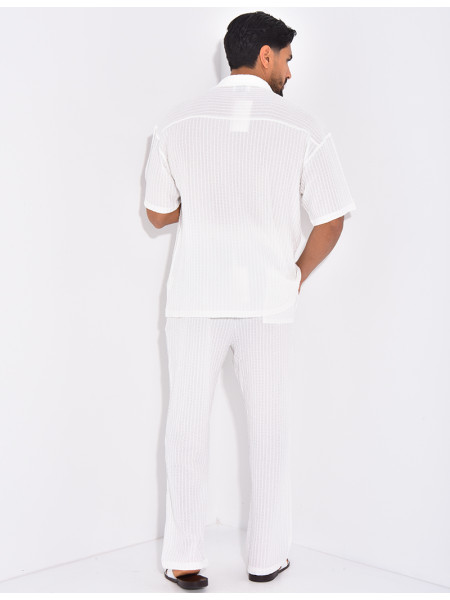 Ensemble texturé pantalon et chemise