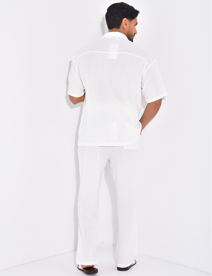 Ensemble texturé pantalon et chemise