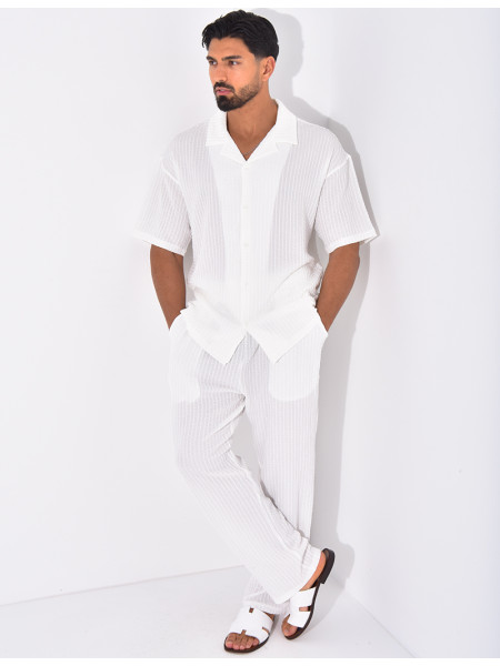 Ensemble texturé pantalon et chemise