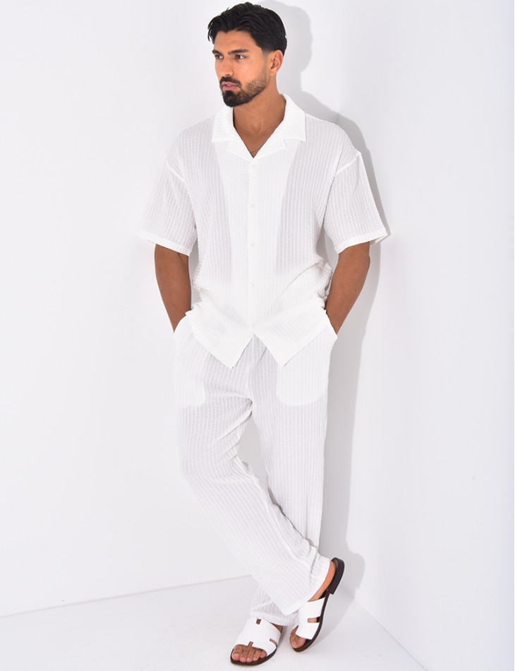 Ensemble texturé pantalon et chemise