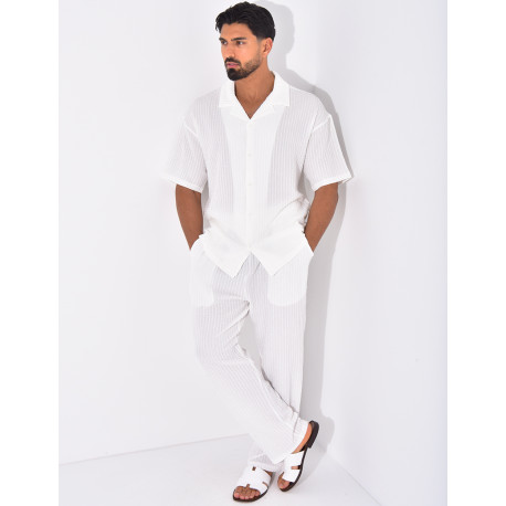 Ensemble texturé pantalon et chemise