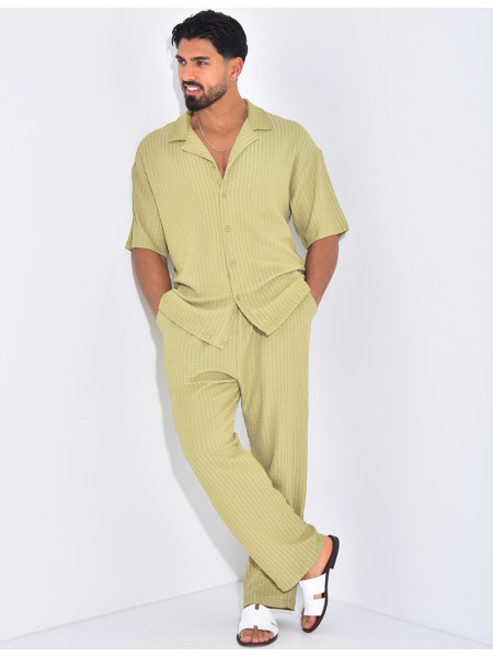 Ensemble texturé pantalon et chemise