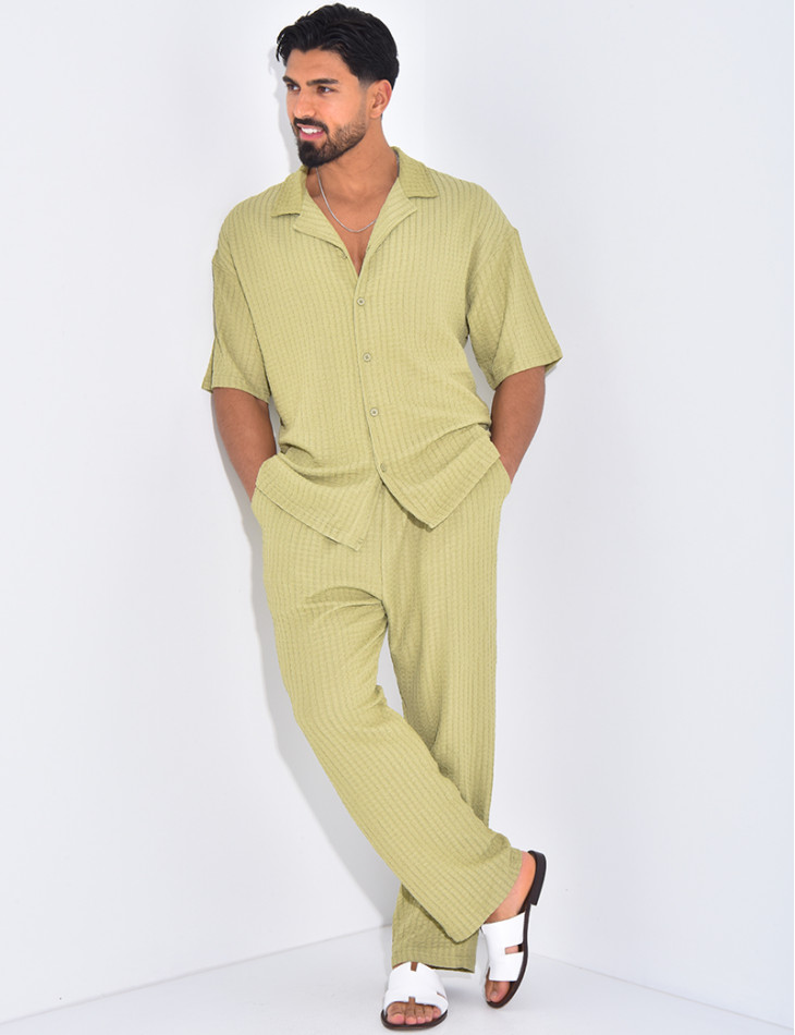 Ensemble texturé pantalon et chemise