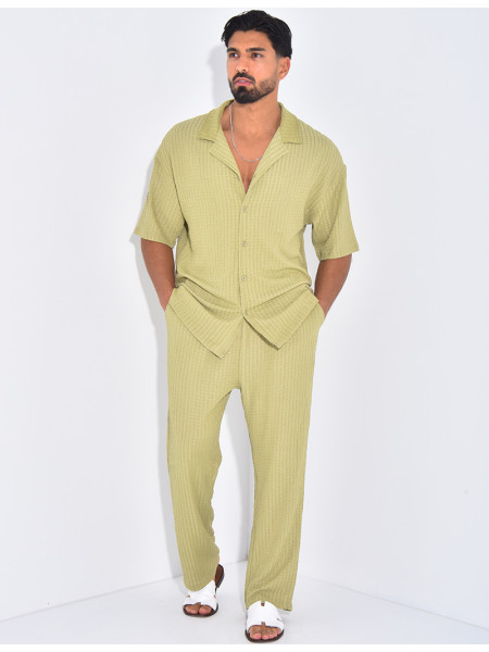 Ensemble texturé pantalon et chemise