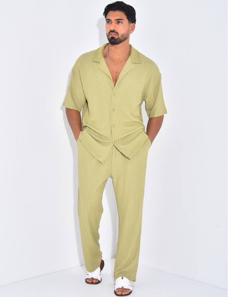 Ensemble texturé pantalon et chemise
