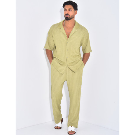 Ensemble texturé pantalon et chemise
