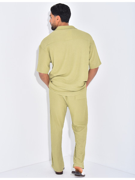 Ensemble texturé pantalon et chemise