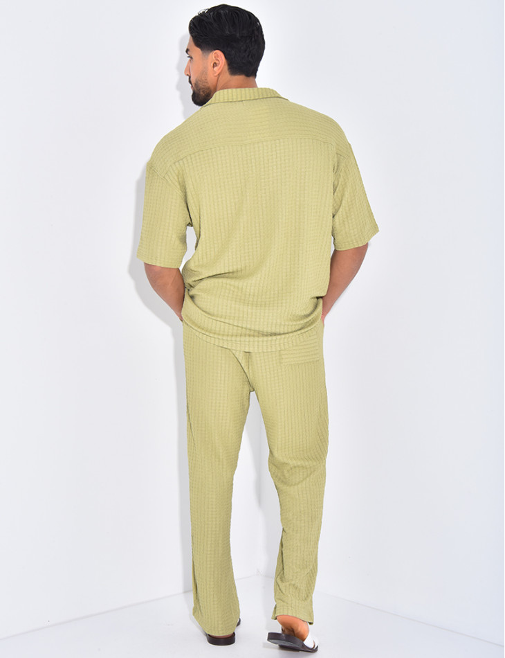 Ensemble texturé pantalon et chemise