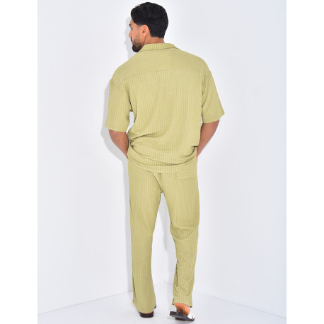 Ensemble texturé pantalon et chemise
