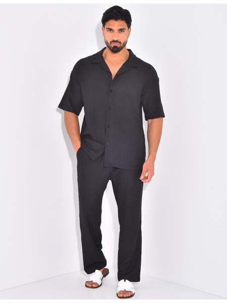 Ensemble texturé pantalon et chemise