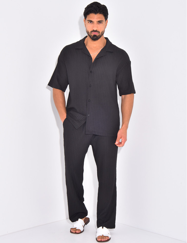Ensemble texturé pantalon et chemise