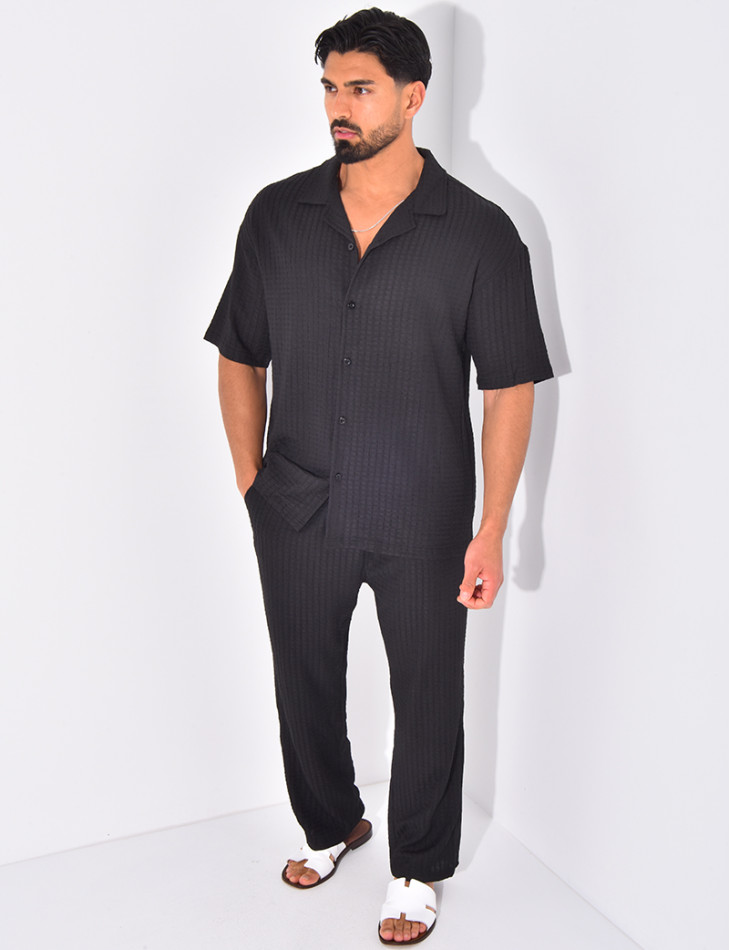 Ensemble texturé pantalon et chemise