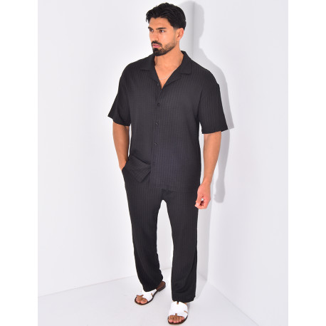 Ensemble texturé pantalon et chemise