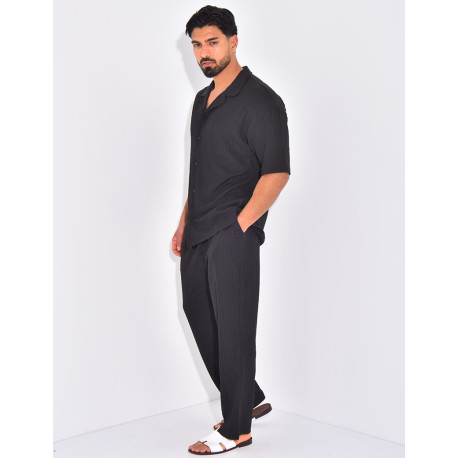 Ensemble texturé pantalon et chemise