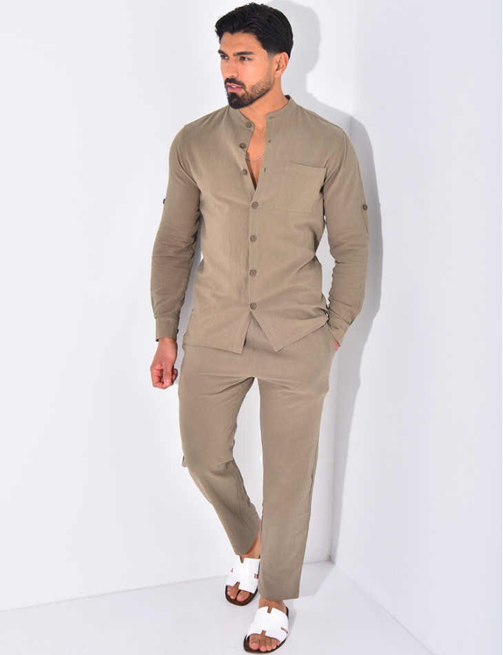 Ensemble en lin pantalon et chemise