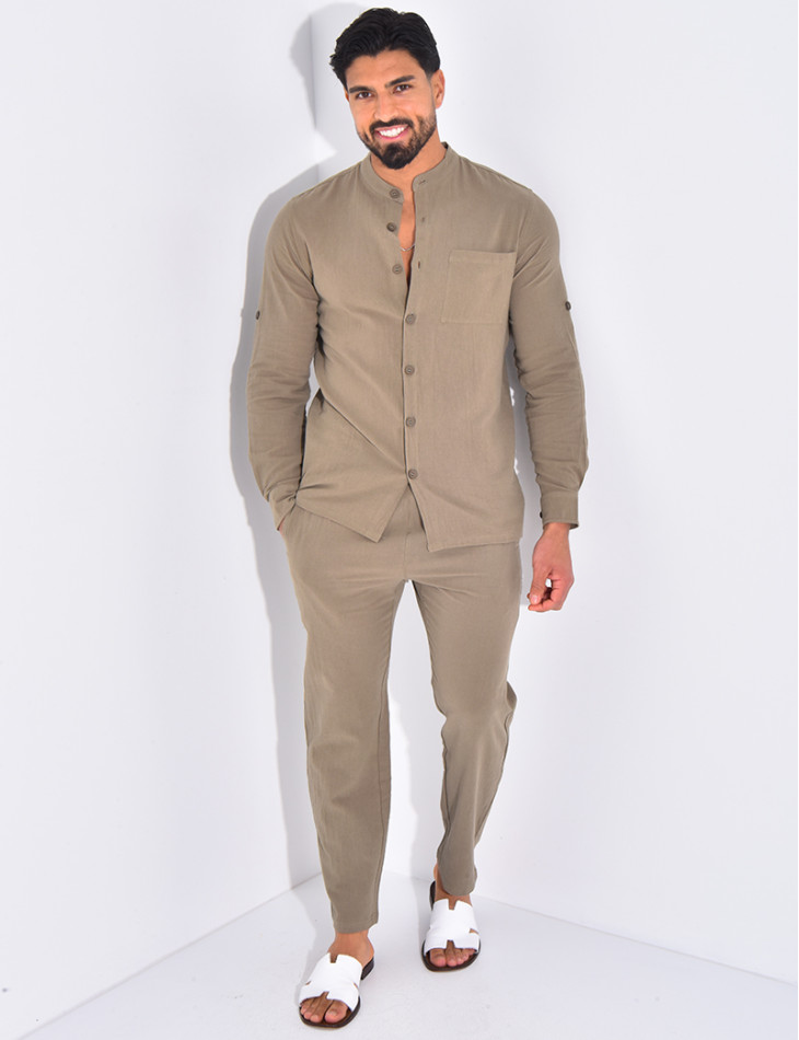 Ensemble en lin pantalon et chemise