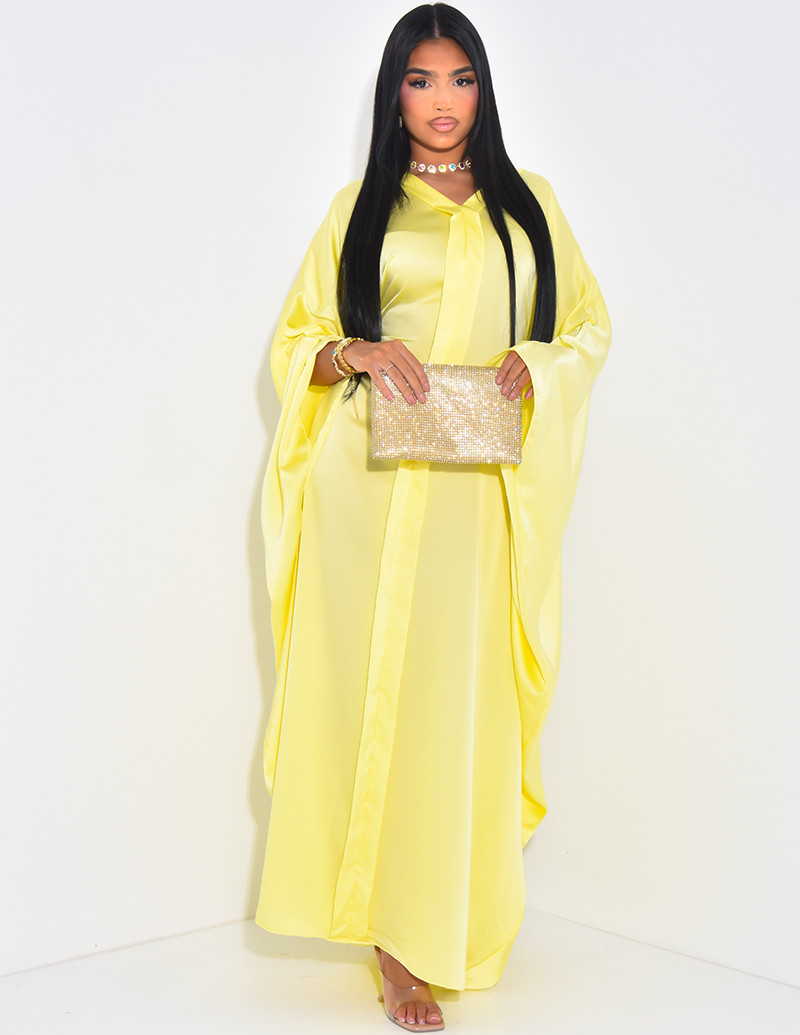 Butterfly satin abaya to...