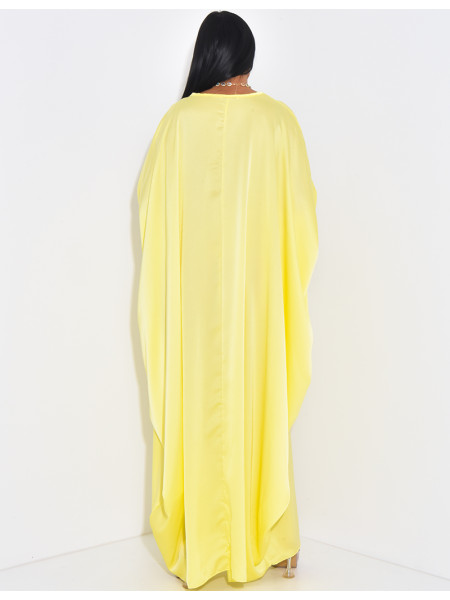 Abaya papillon en satin à nouer à la taille