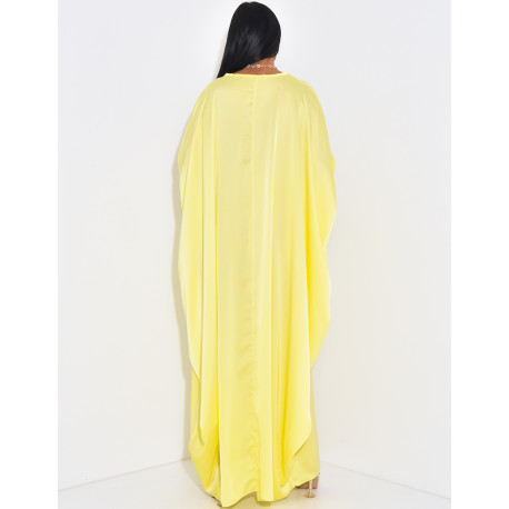 Abaya papillon en satin à nouer à la taille