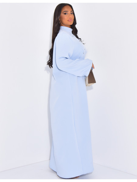 Abaya premium à perlage réalisé à la main et plumes