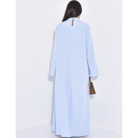 Abaya premium à perlage réalisé à la main et plumes