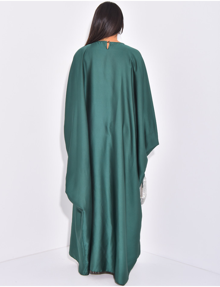 Abaya papillon à strass sur le col et les manches