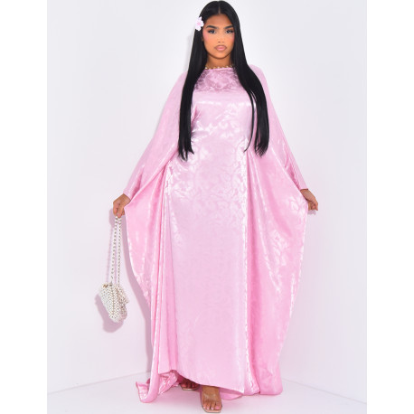 Abaya à motif feuilles