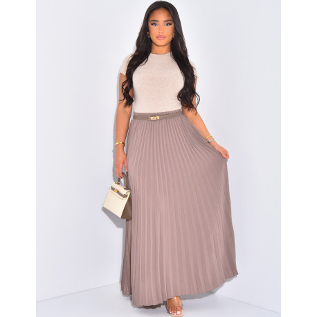 Very long pleated skirt