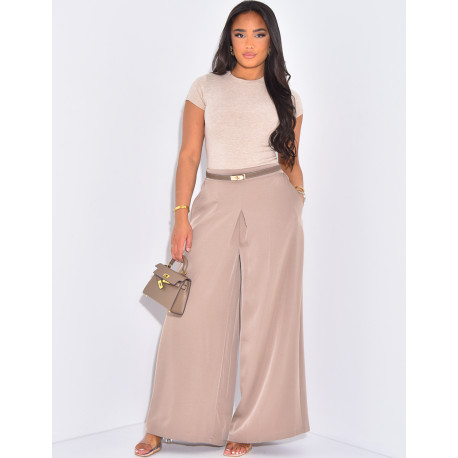 High-waisted, flowing, wide-leg trousers