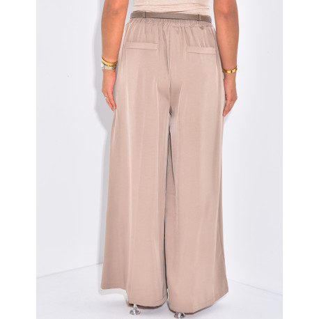 Pantalon fin coupe large