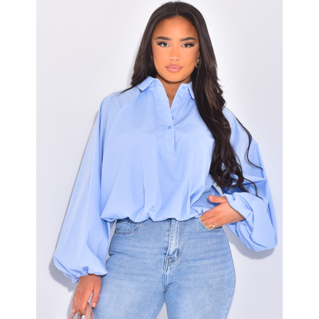 Short blouse with bouffant effect