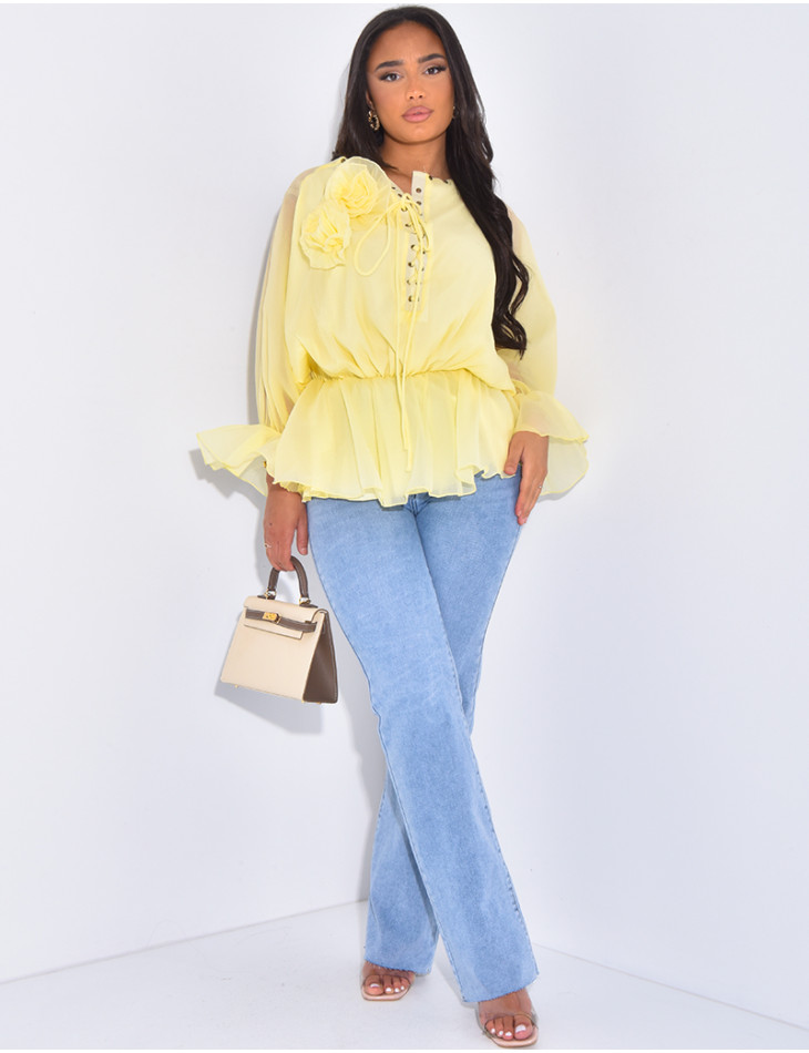 chiffon lace blouse